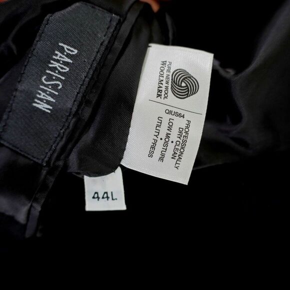 Hart Schaffner Marx Comfort Parisian 44L Black Thick Textured Wool Sport Coat - Picture 10 of 12